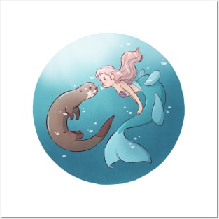 River Otter Mermaid Posters and Art